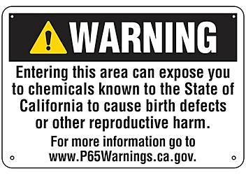 "Reproductive Harm" Prop 65 Sign - Aluminum S-22975A
