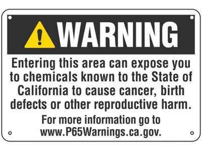"Cancer/Reproductive Harm" Prop 65 Sign - Aluminum S-22976A
