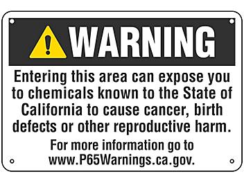"Cancer/Reproductive Harm" Prop 65 Sign - Aluminum S-22976A