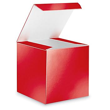 Glossy Gift Boxes - 4 x 4 x 4", Red S-23006R