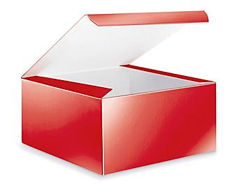 Glossy Gift Boxes - 8 x 8 x 4", Red S-23008R