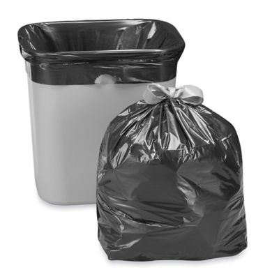 Sacs poubelle avec cordon – 0,7 mil,  4 gallons, noir