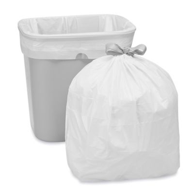 Sacs poubelle avec cordon – 0,7 mil,  8 gallons, blanc