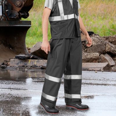 Black Hi-Vis Rain Pants - XL