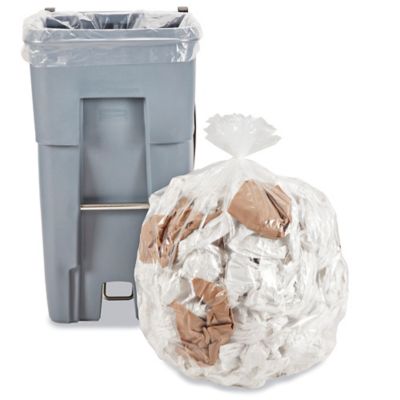 Uline Industrial Trash Liners - 65 Gallon, 2 Mil, Clear
