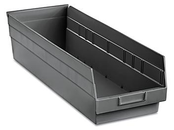 Plastic Shelf Bins - 8 1/2 x 24 x 6", Black S-23085BL