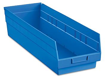 Plastic Shelf Bins - 8 1/2 x 24 x 6", Blue S-23085BLU