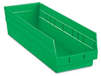 Plastic Shelf Bins - 8 1/2 x 24 x 6", Green S-23085G