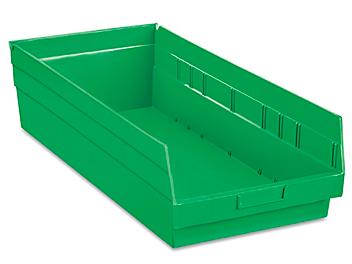 Plastic Shelf Bins - 11 x 24 x 6", Green S-23086G