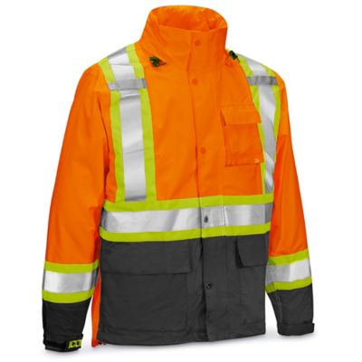 Class 2 Hi-Vis Heavy Duty Rain Jacket - Orange, XL S-23093O-X