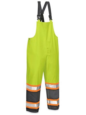 Class 2 Hi-Vis Heavy Duty Rain Overalls - Lime, 2XL S-23094G-2X