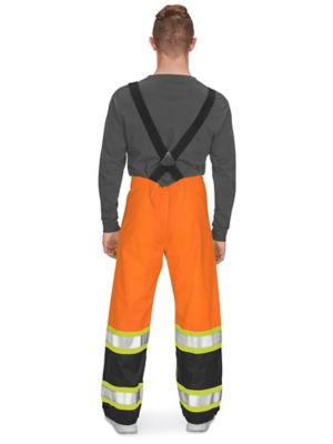 Class 2 Hi Vis Heavy Duty Rain Overalls Orange Large ULINE Canada S 23094O L