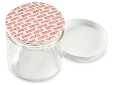 White Induction Lined Flat Spice Container Lid with a 53/400 Finish