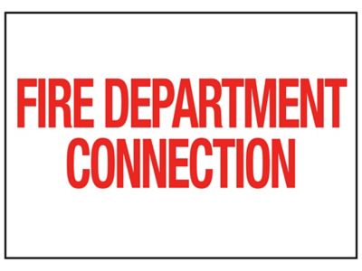  "Fire Department Connection" Sign