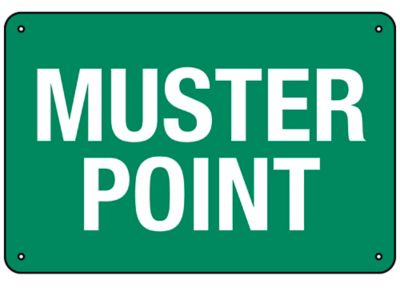 "Muster Point" Sign - Plastic S-23119P