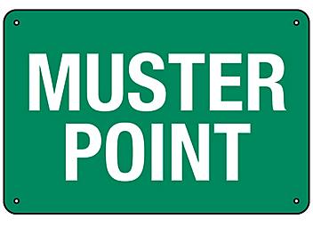 "Muster Point" Sign - Plastic S-23119P