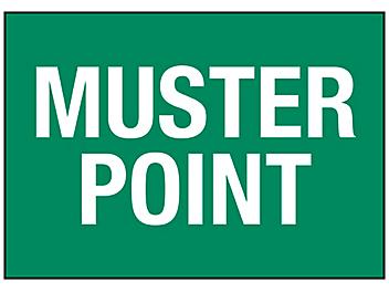 "Muster Point" Sign - Vinyl, Adhesive-Backed S-23119V