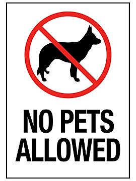 "No Pets Allowed" Sign