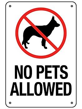 "No Pets Allowed" Sign - Aluminum S-23120A