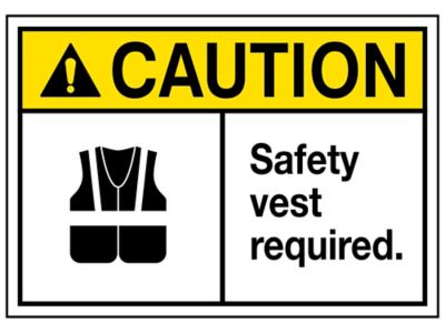 "Safety Vest Required" Sign - Vinyl, Adhesive-Backed S-23122V