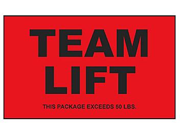 "Team Lift" Label - 3 x 5" S-23125