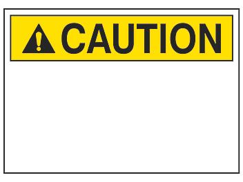 "Caution" Write-On Blank Safety Sign