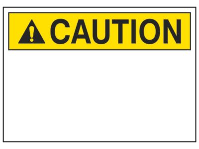  "Caution" Write-On Blank Safety Sign
