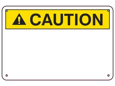 "Caution" Write-On Blank Safety Sign - Aluminum S-23130A