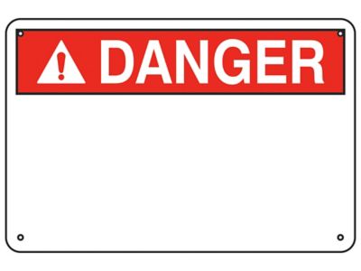 "Danger" Write-On Blank Safety Sign - Aluminum S-23132A