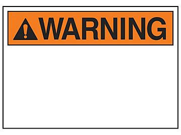"Warning" Write-On Blank Safety Sign