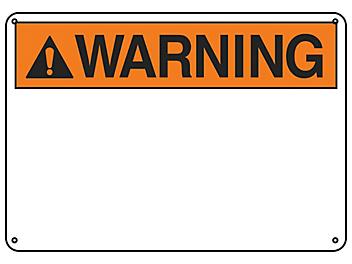 "Warning" Write-On Blank Safety Sign - Plastic S-23133P