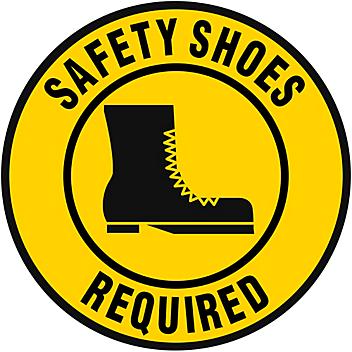 Warehouse Floor Sign - "Safety Shoes Required", 17" Diameter S-23150