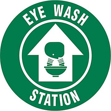 Warehouse Floor Sign - "Eye Wash Station", 17" Diameter