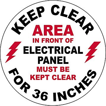 Warehouse Floor Sign - "Electrical Panel Keep Clear", 17" Diameter