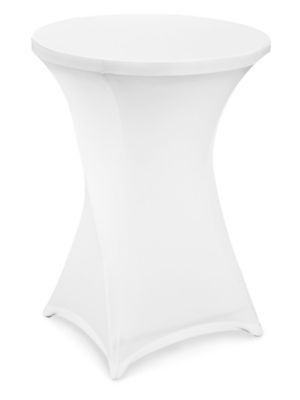 Stretch Fabric Table Cover - 30" Round, White S-23156W