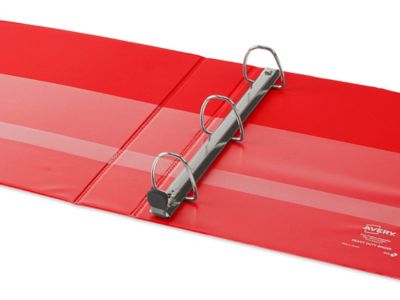 Order Mation 3248 Heavy Duty 3 Rings Binder 1'' Double lock Red 10'' x 11  1/2