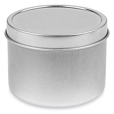 Deep Metal Tins - Round, 6 oz, Solid Lid S-23235 - Uline