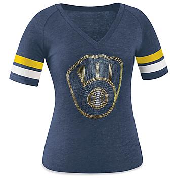Ladies' MLB T-Shirt - Milwaukee Brewers, XL S-23253MIL-X
