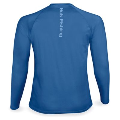 Huk® Fishing Shirt - Blue, Large S-23257BLU-L - Uline