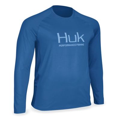 Huk Fishing Shirt Size XL Performance Tri-Blend Two-Sided Heather Blue  Catfish