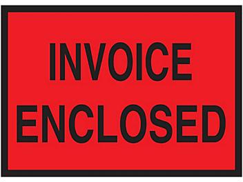 "Invoice Enclosed" Full-Face Envelopes - Red, 4 1/2 x 6" S-2327
