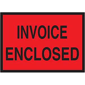 "Invoice Enclosed" Full-Face Envelopes - Red, 4 1/2 x 6"