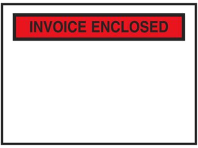 "Invoice Enclosed" Banner Envelopes - Red, 4 1/2 x 6" S-2328