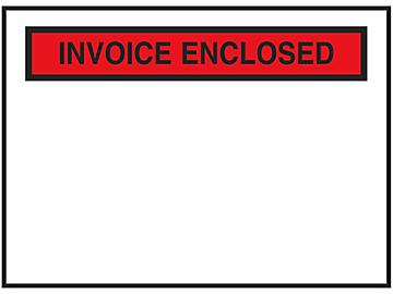 "Invoice Enclosed" Banner Envelopes - Red, 4 1/2 x 6"