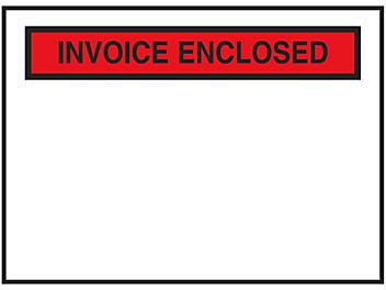 "Invoice Enclosed" Banner Envelopes - Red, 4 1/2 x 6" S-2328