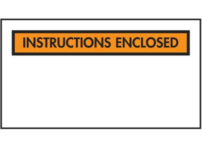 Enveloppes de bordereau d'expédition – « Instructions Enclosed », 5 1/2 x 10 po, orange