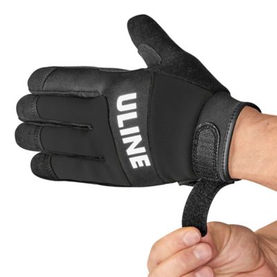 Uline Polyurethane Coated Gloves - Black, Large