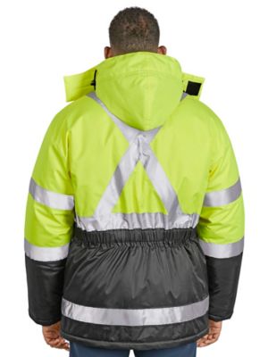 Class 3 Hi-Vis Polar Parka - Lime, XL S-23349-X - ULINE