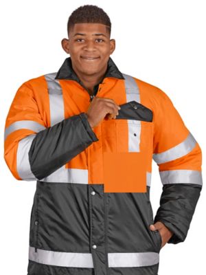 Class 3 Hi-Vis Polar Parka - Orange, XL S-23349ORG-X - Uline
