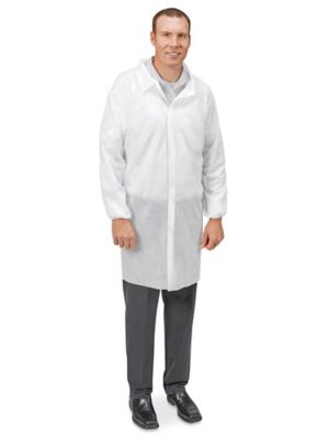 Uline Economy Lab Coat with No Pockets, Hook-and-Loop